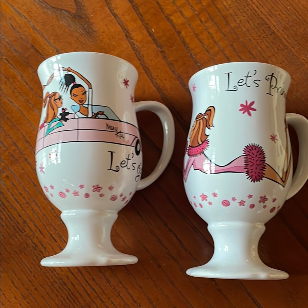 Mary Kay Pink and White Coffee Mugs